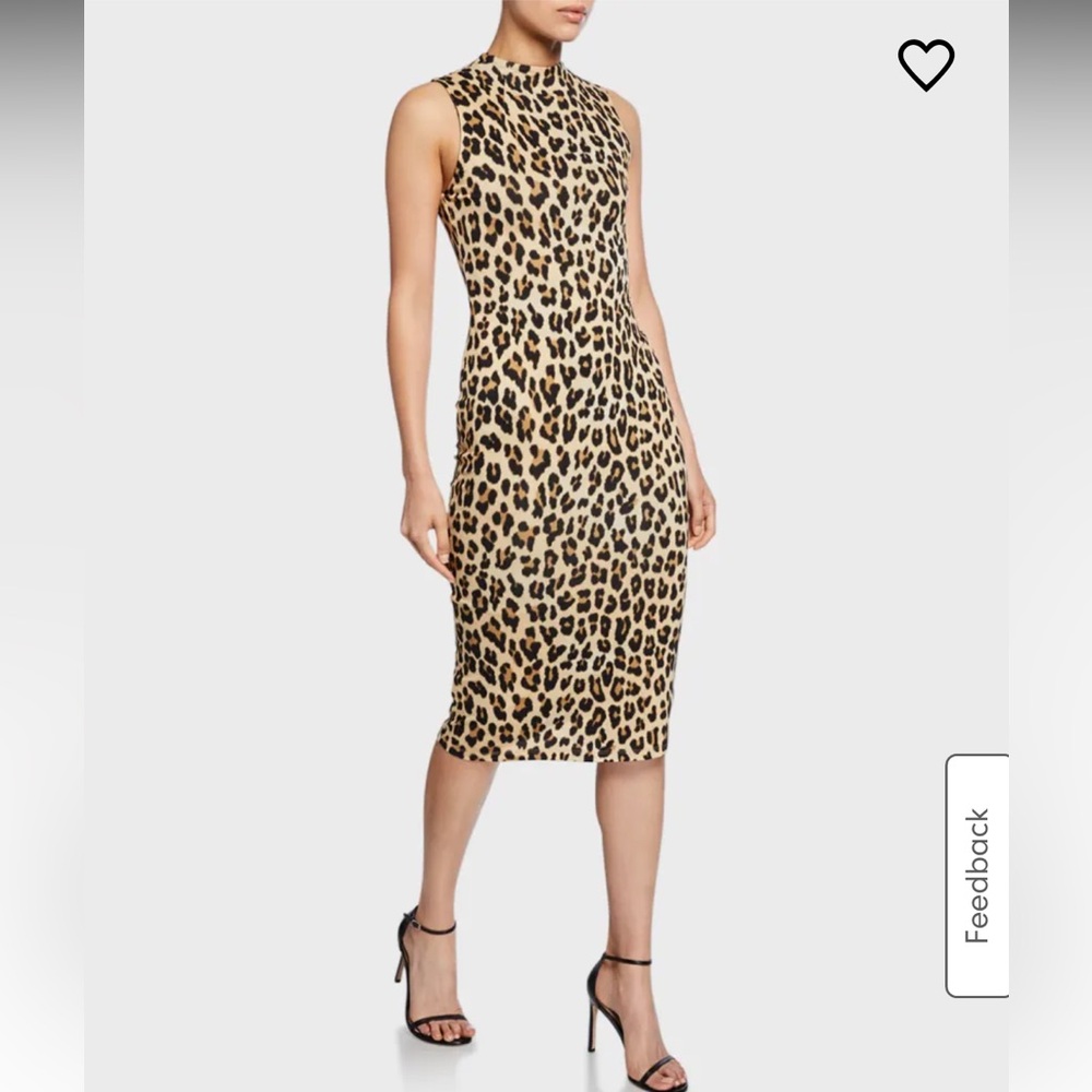 Alice & Olivia Delors sleeveless dress in leopard size 4